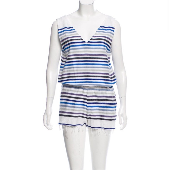 Lemlem Stripe shorts romper size M - Picture 3 of 9